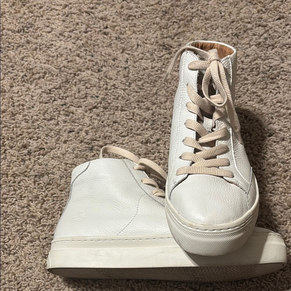 Soludos women's white leather high tops size 8